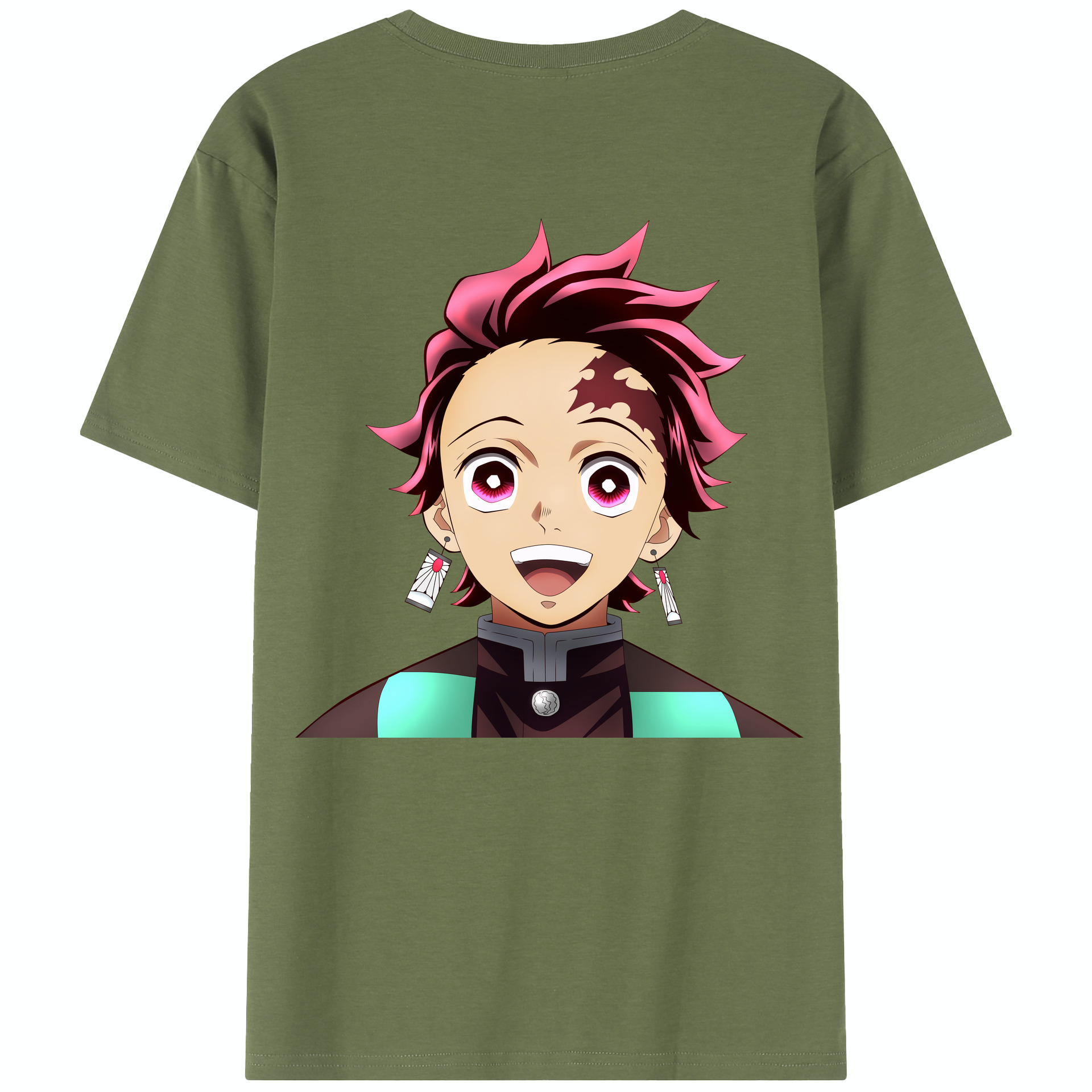 （画像用） 鬼滅の刃 竈門 炭治郎／かまど たんじろう Kamado Tanjirou 綿100％半袖Tシャツ（背面プリント）